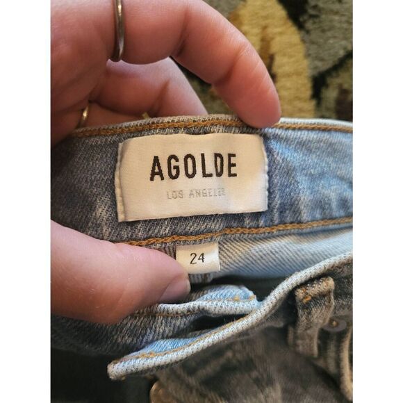 Agolde Jeans Women's 24 Blue Nico High Rise Slim Fit Embark Light Wash - Picture 3 of 5
